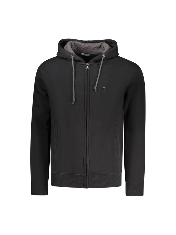Schwarz Baumwolle Herren mit Kapuze Sweatshirt