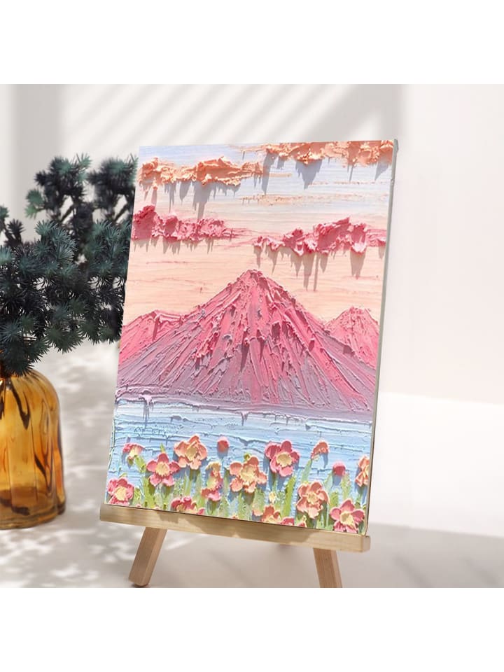 Exlusive 3D-Strukturmalerei Set- Pink Fuji und Kirschblüten