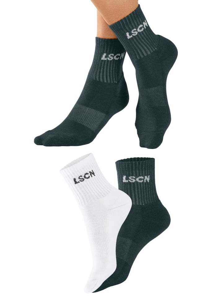 Tennissocken in 1x weiß, 1x petrol