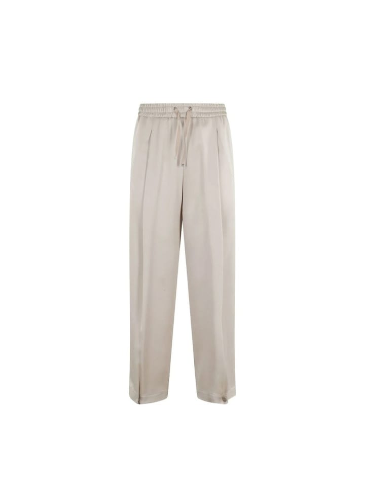 Beige Acetat Casual Hose