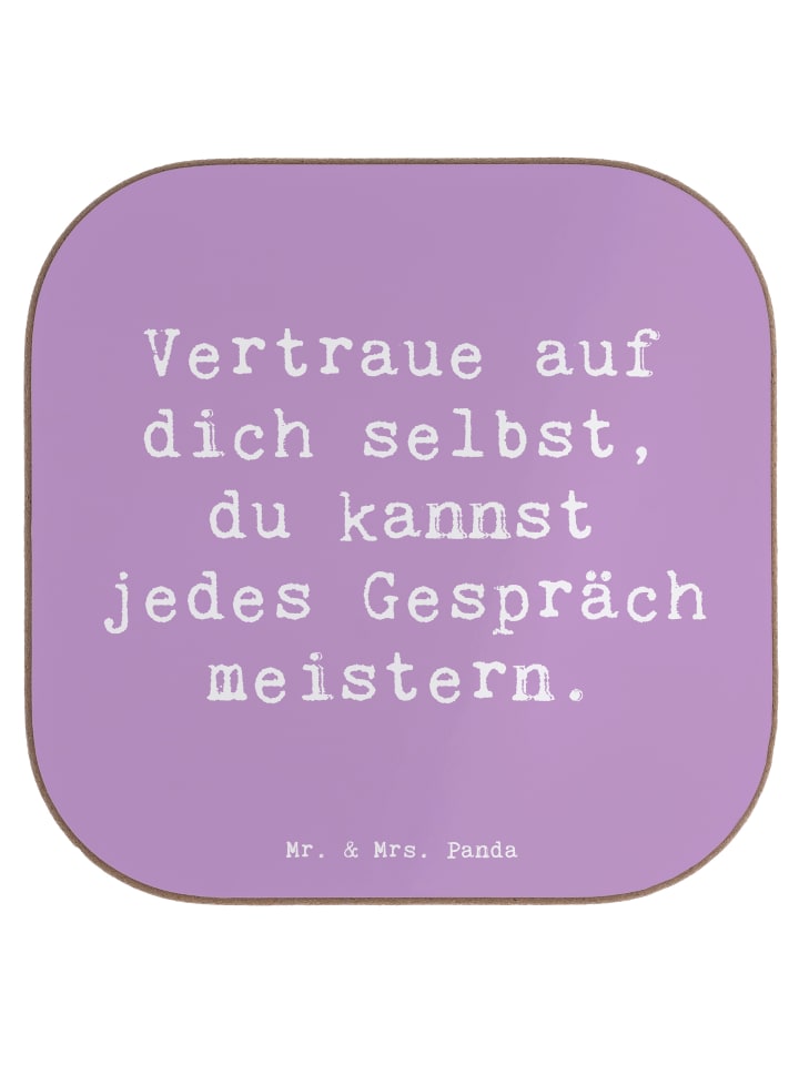 Untersetzer Glas Spruch Ein schwieriges Gespräc... in Lavendeltraum