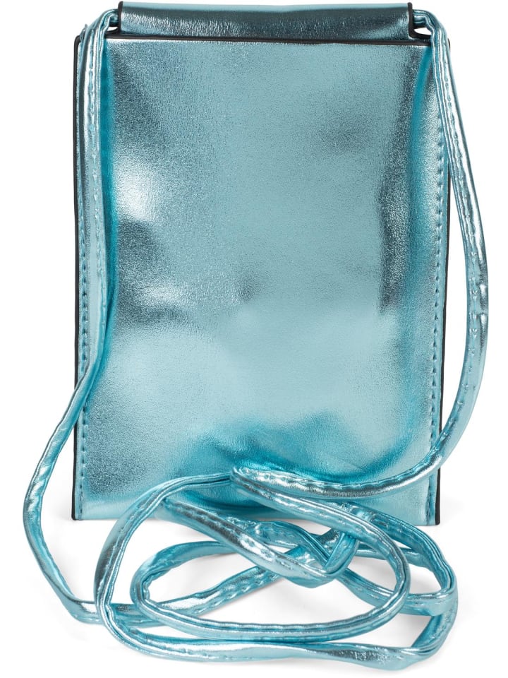 Handy Umhängetasche in Blau metallic