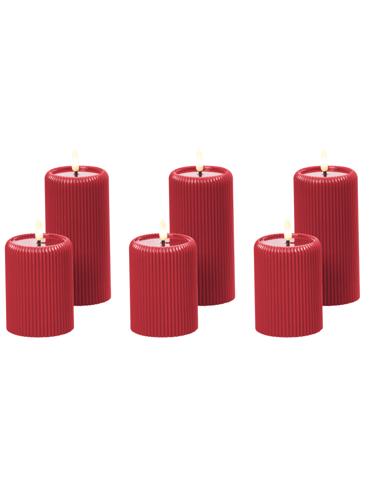 6er-Set LED Deko NOISETTE in Rot