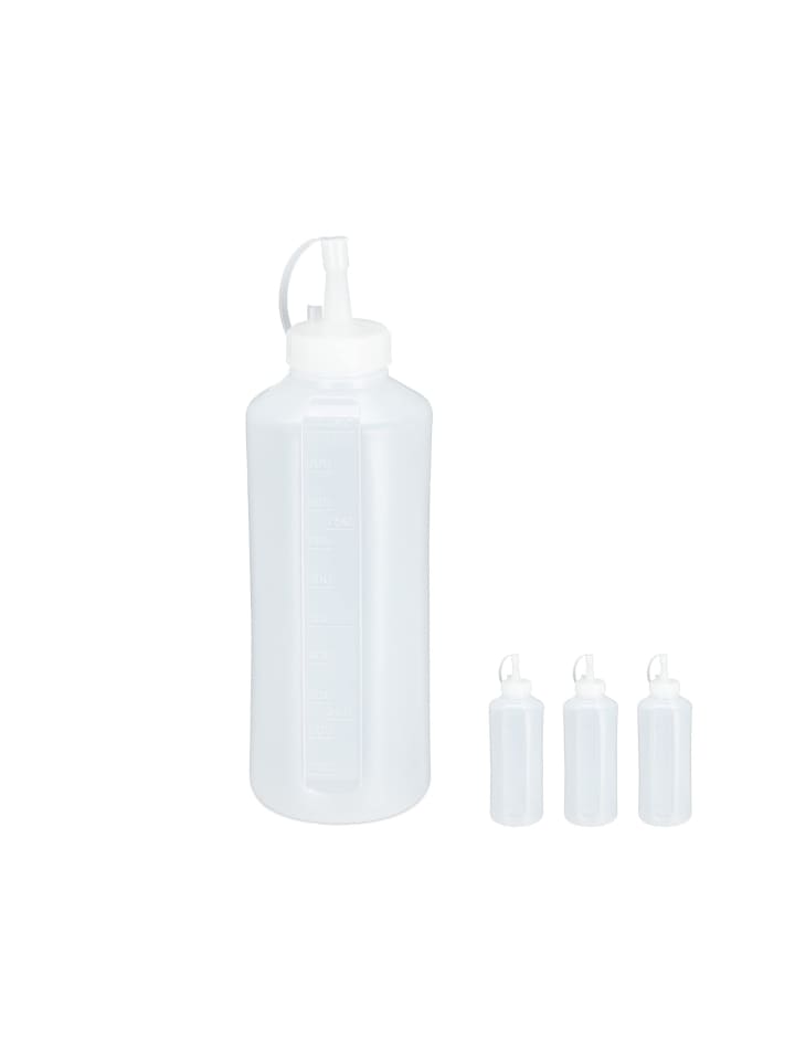 4x Quetschflasche in Transparent - 1 l