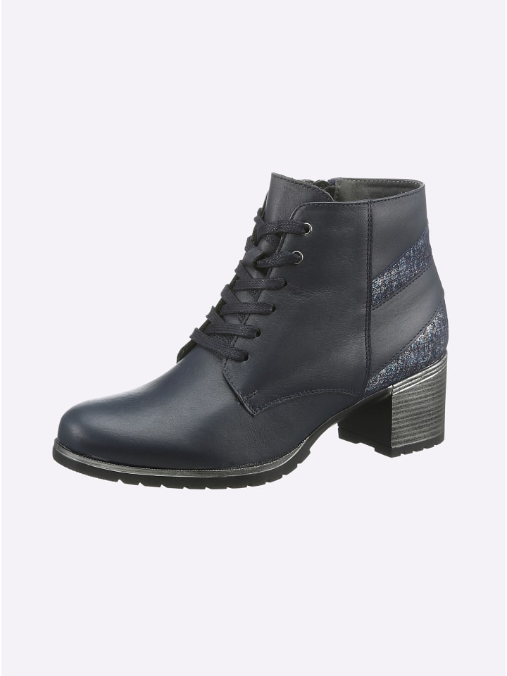 Schnürstiefelette in marine