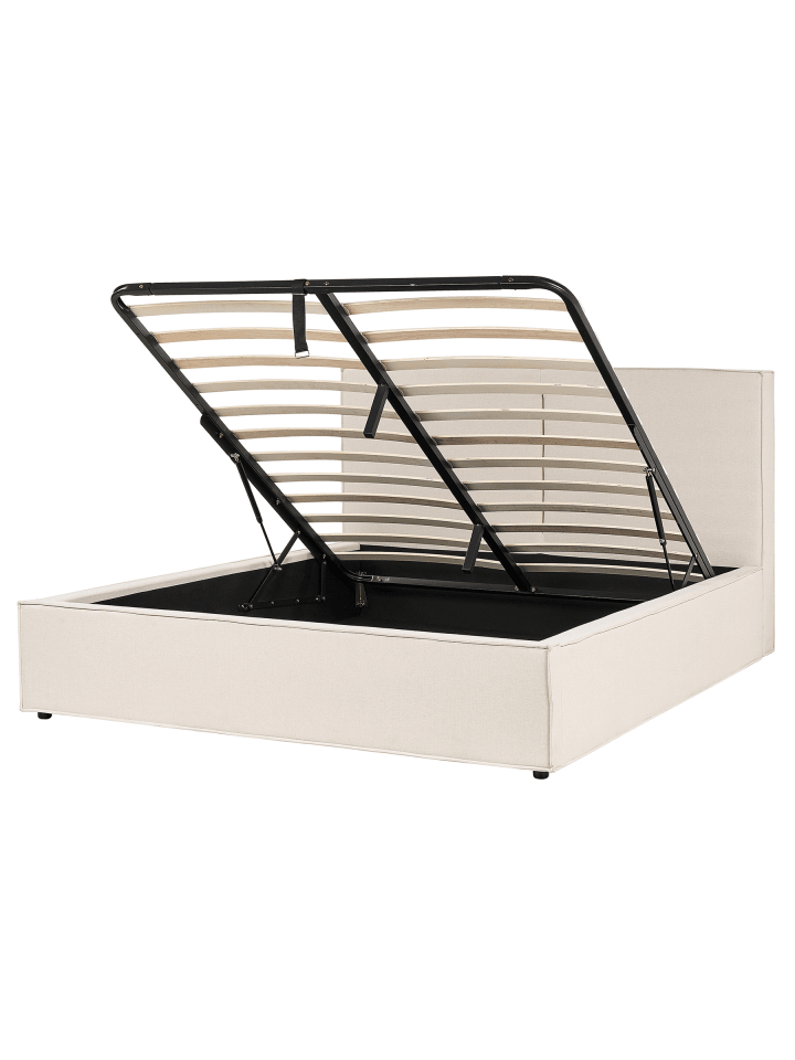 2-tlg Doppelbett MOISSAC in Beige/Schwarz