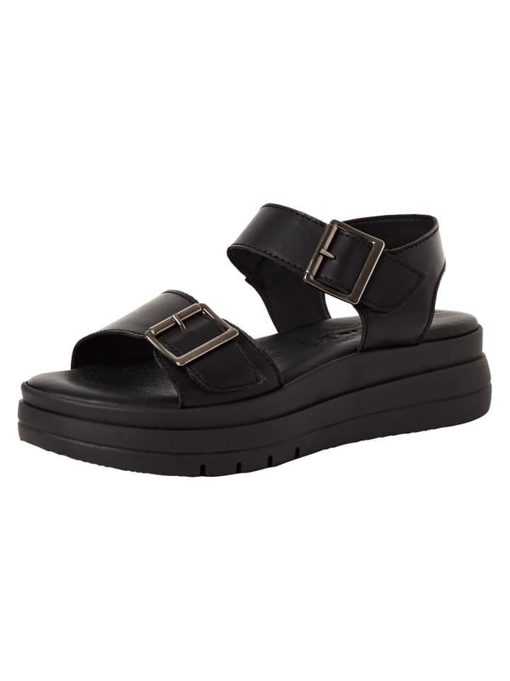 Sandalette in BLACK LEATHER