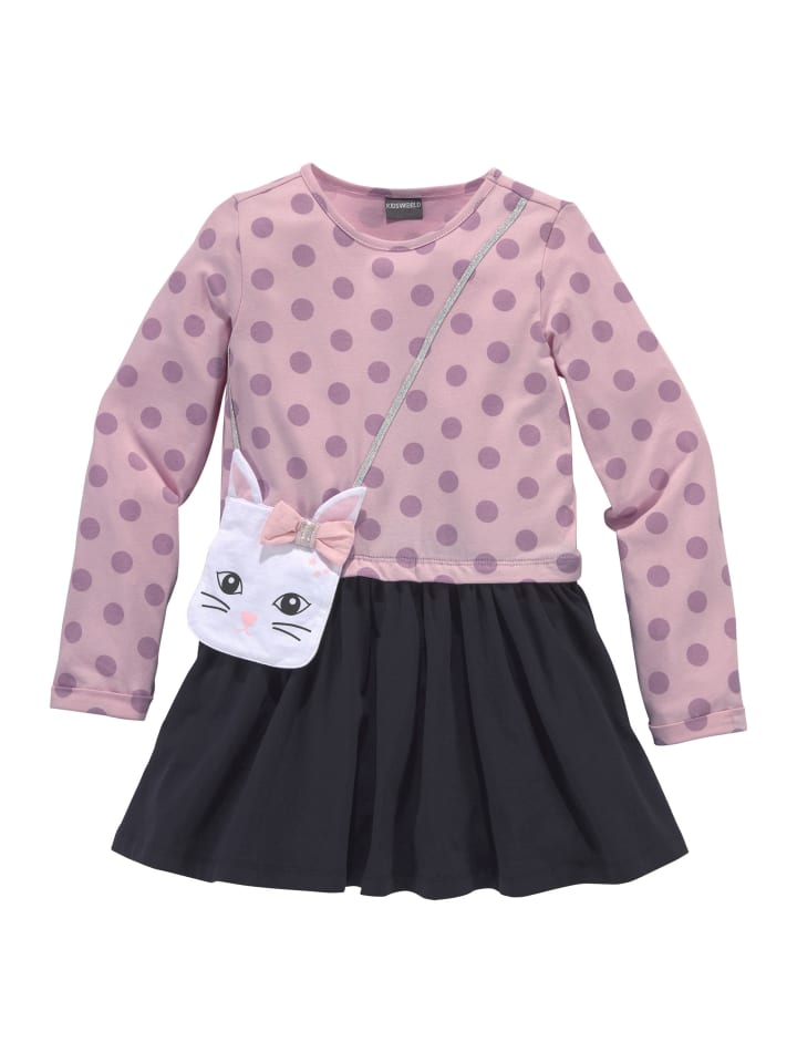 Jerseykleid in rosa-marine