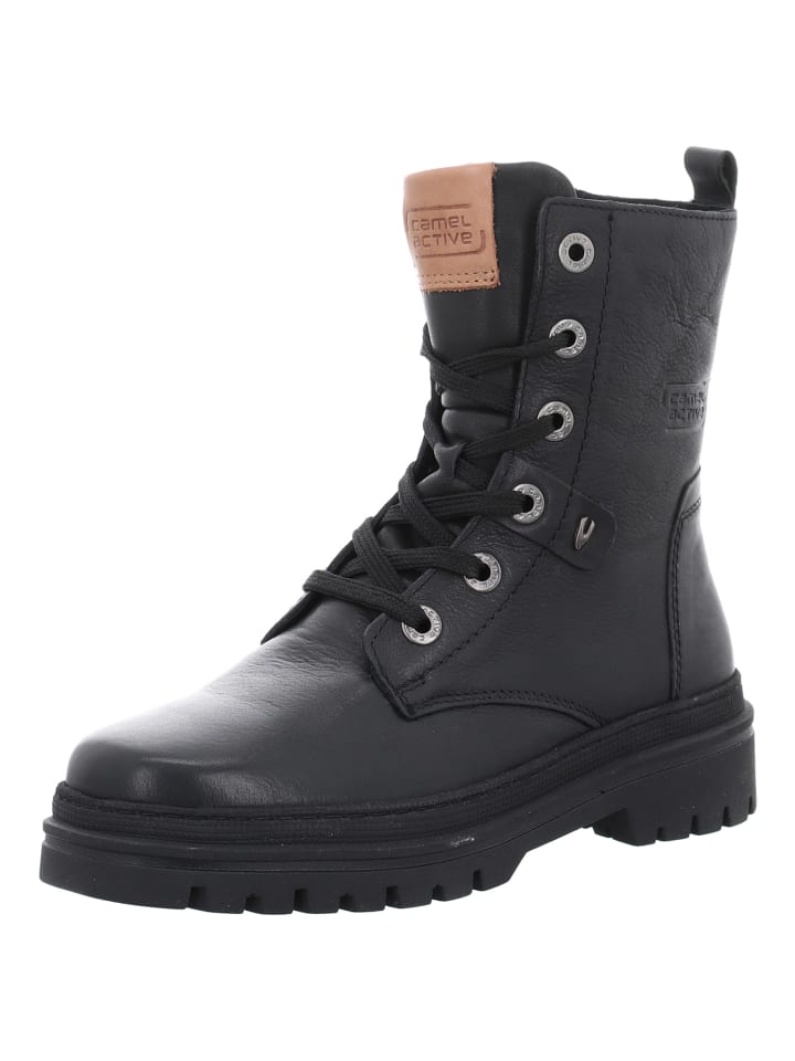 Schnürstiefelette in schwarz