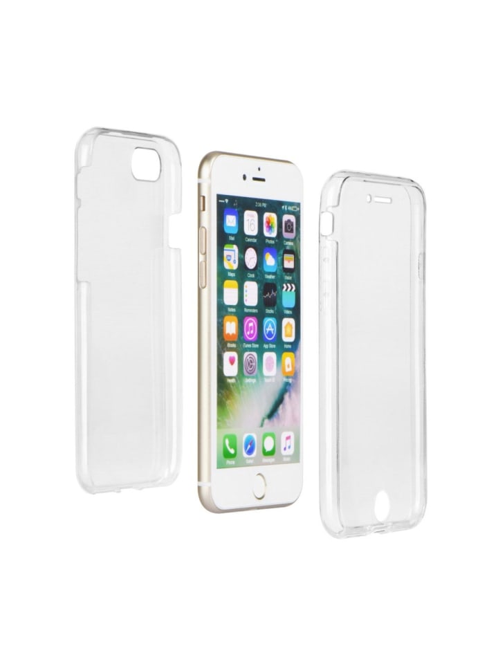 360° Rundum Full Body kompatibel mit iPhone 14 Plus Transparent in Transparent