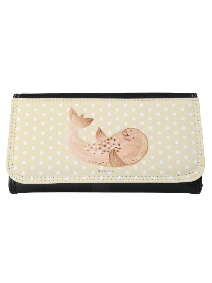 Wallet Robbe Liegen ohne Spruch in Gelb Pastell