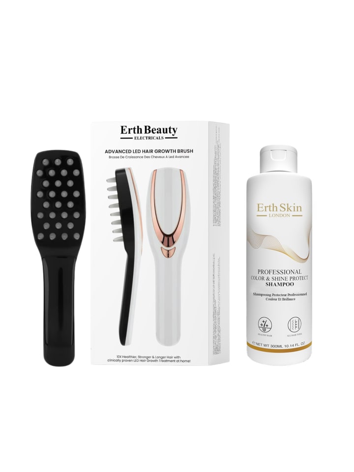 ErthSkin London LED Haarwuchsbürste Duo Farbschutz Shampoo