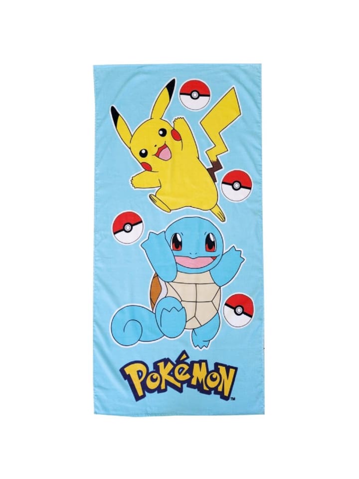 Pokémon Handtuch 70x140 cm Baumwolle weich Badetuch saugfähig in Mehrfarbig