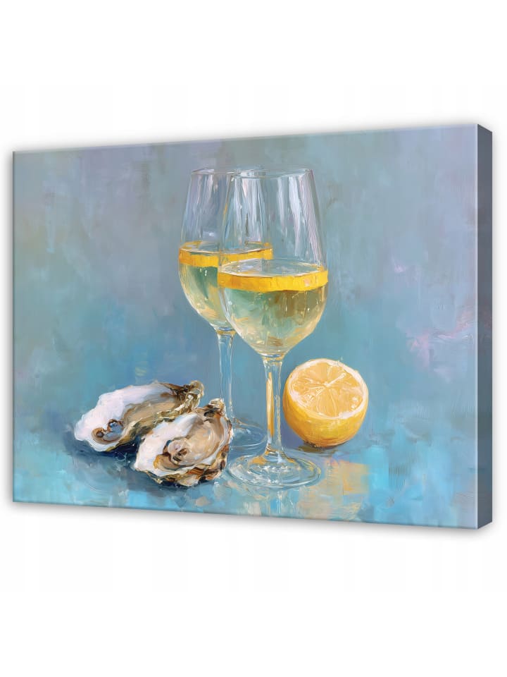 Leinwandbild Essen in Blau