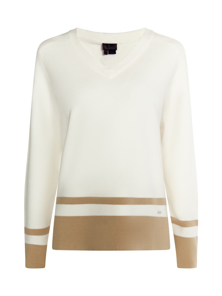 Damen Strickpullover in Wollweiss Beige