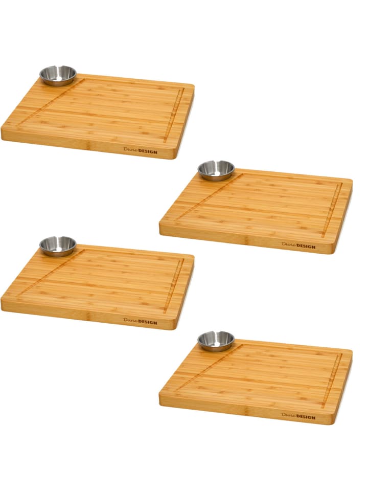 4er Set Raclettebrett Alpenschmaus mit Dipschale