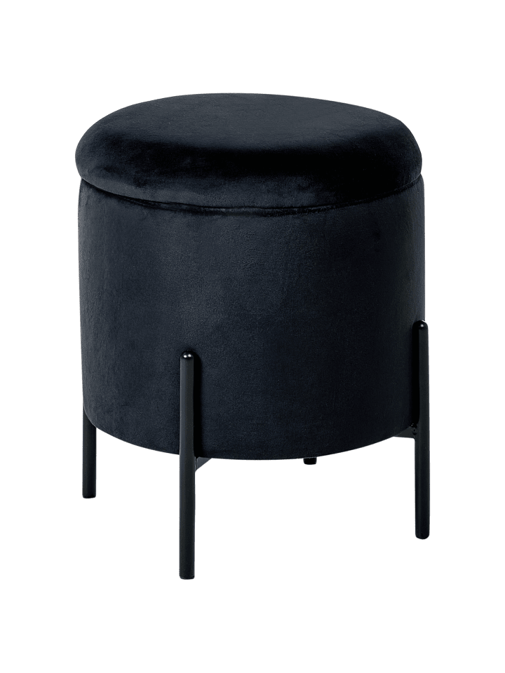Pouf WENONA in Schwarz - (W) 37 x (H) 40 x (L) 37 cm