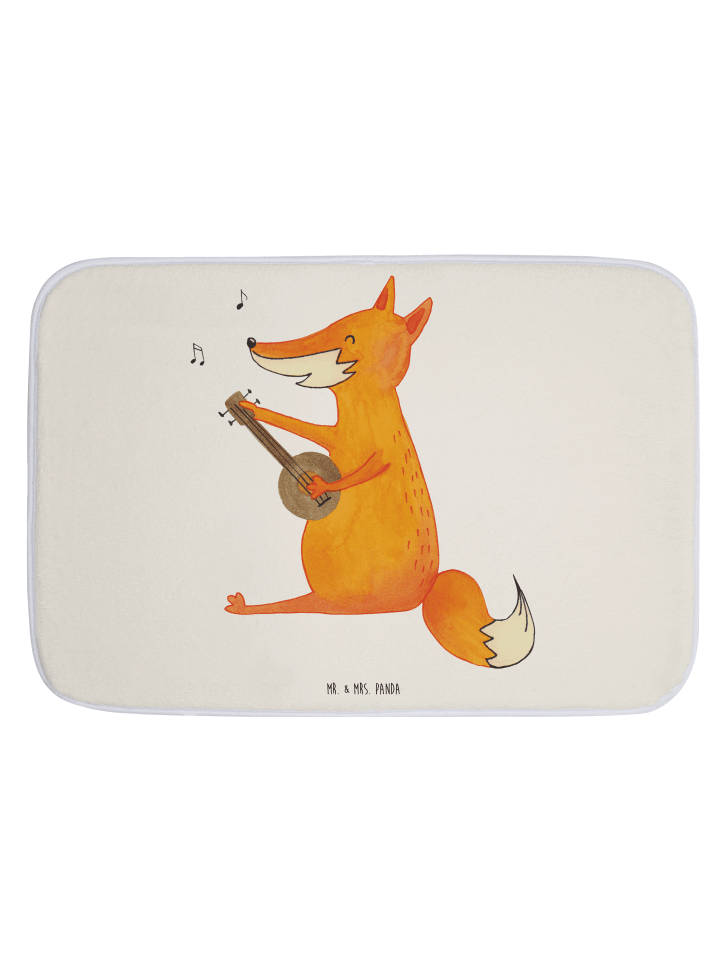 Badezimmerteppich Fuchs Gitarre ohne Spruch in Weiß