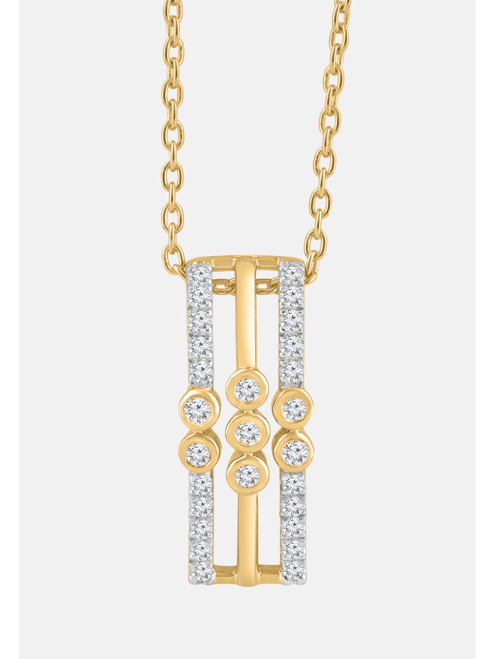 Halskette aus 585 Gelbgold mit Diamant