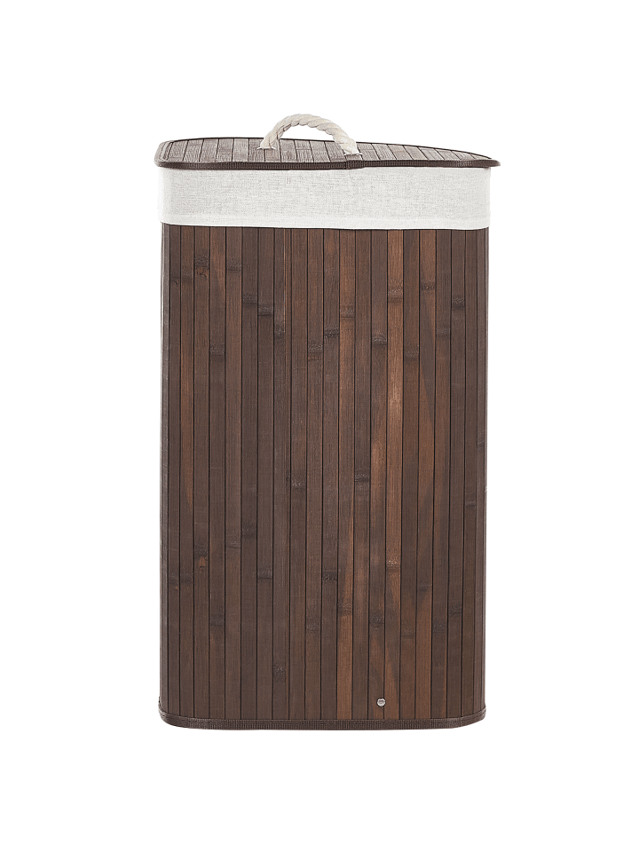 Wäschekorb MATARA in Braun/Weiß - (W) 60 x (H) 60 x (L) 35 cm