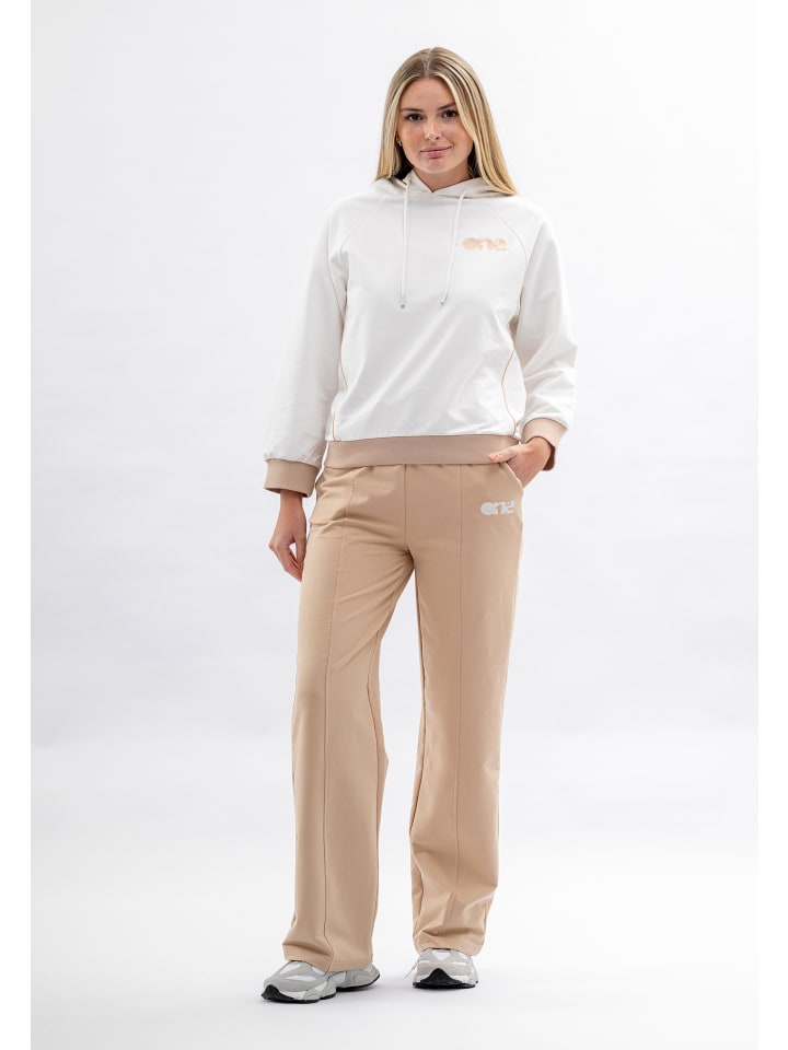 Freizeitanzug Two Color Tracksuit With Embroidery Oen Top in BRAUN