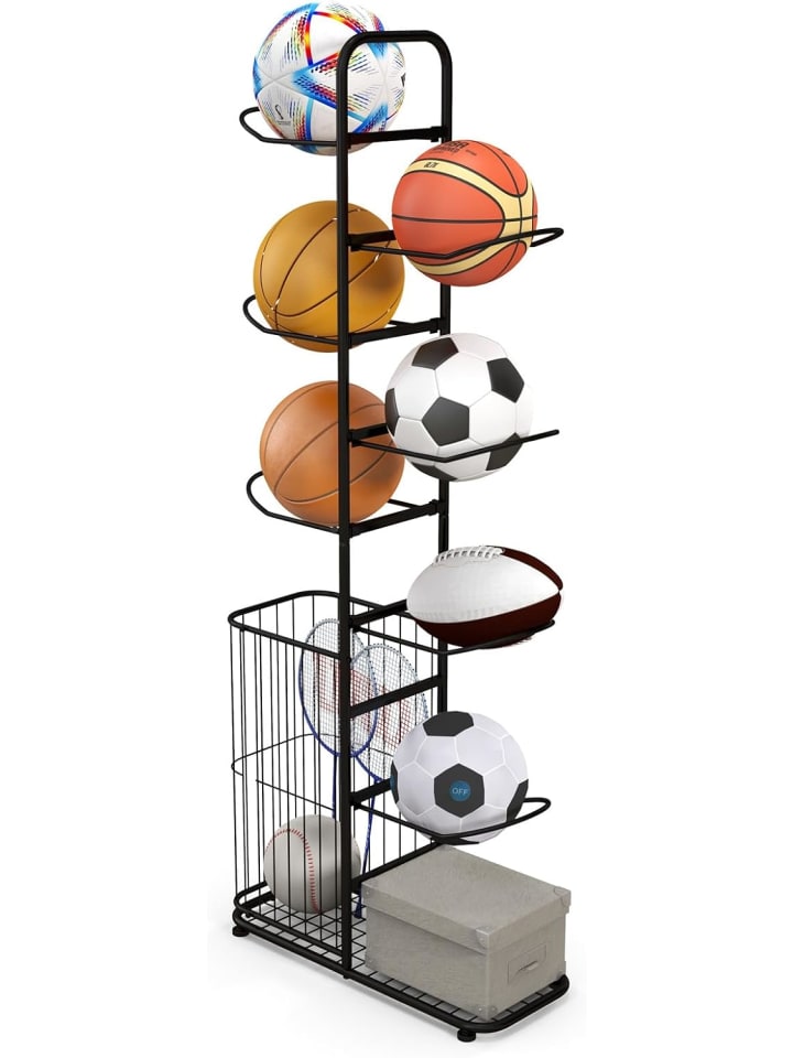 Ball Lagerregal 7-stufig in Schwarz