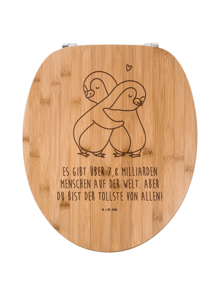 Toilettensitz Pinguine Kuscheln mit Spruch in Transparent
