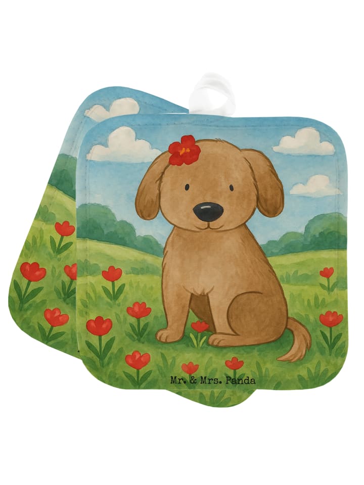 Topflappen Hund Dame Design ohne Spruch in Weiß