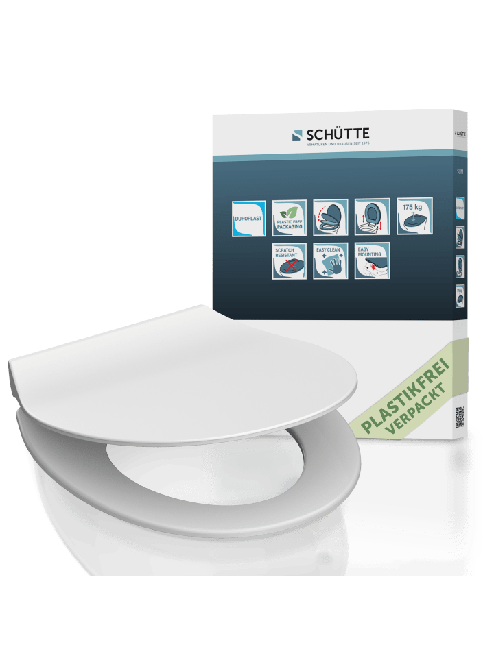 Duroplast WC-Sitz SLIM WHITE, mit Absenkautomatik und Schnellverschluss