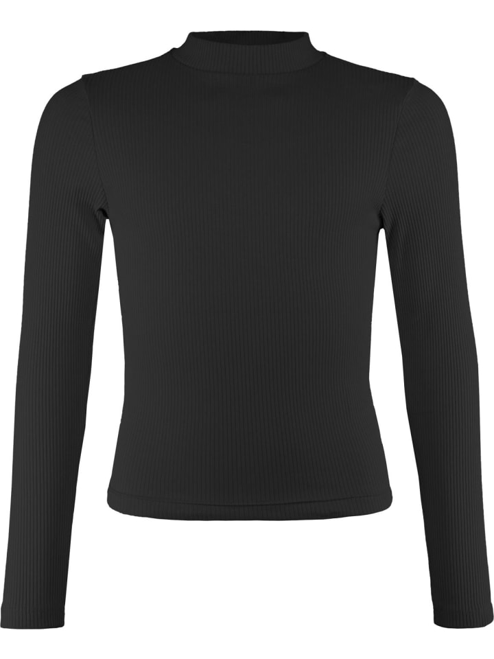 Stehkragenshirt festlich in schwarz