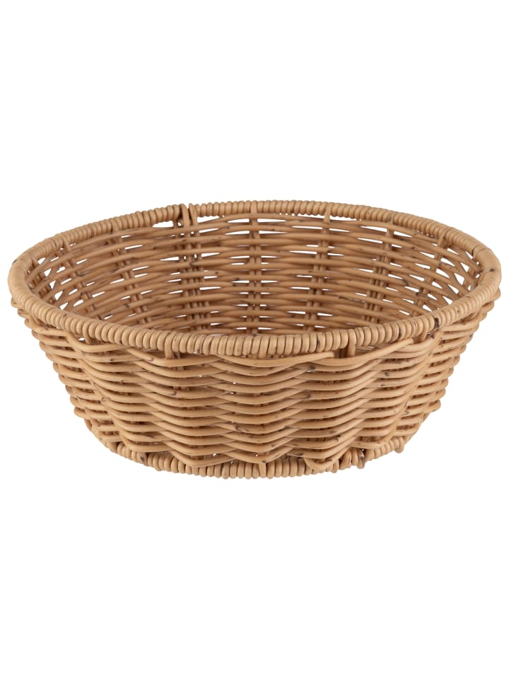 Korb Cove in Beige, Ø20 cm, H:7 cm, Polypropylen mit Edelstahldraht