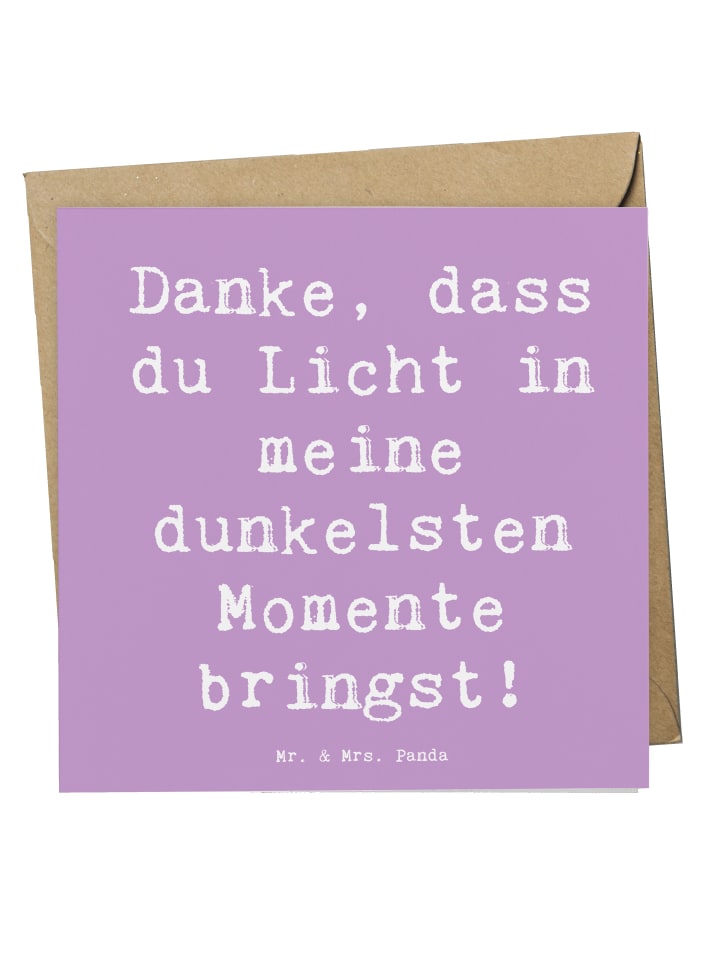 Grußkarte Spruch Herztherapeut Licht mit Spruch in Lavendeltraum