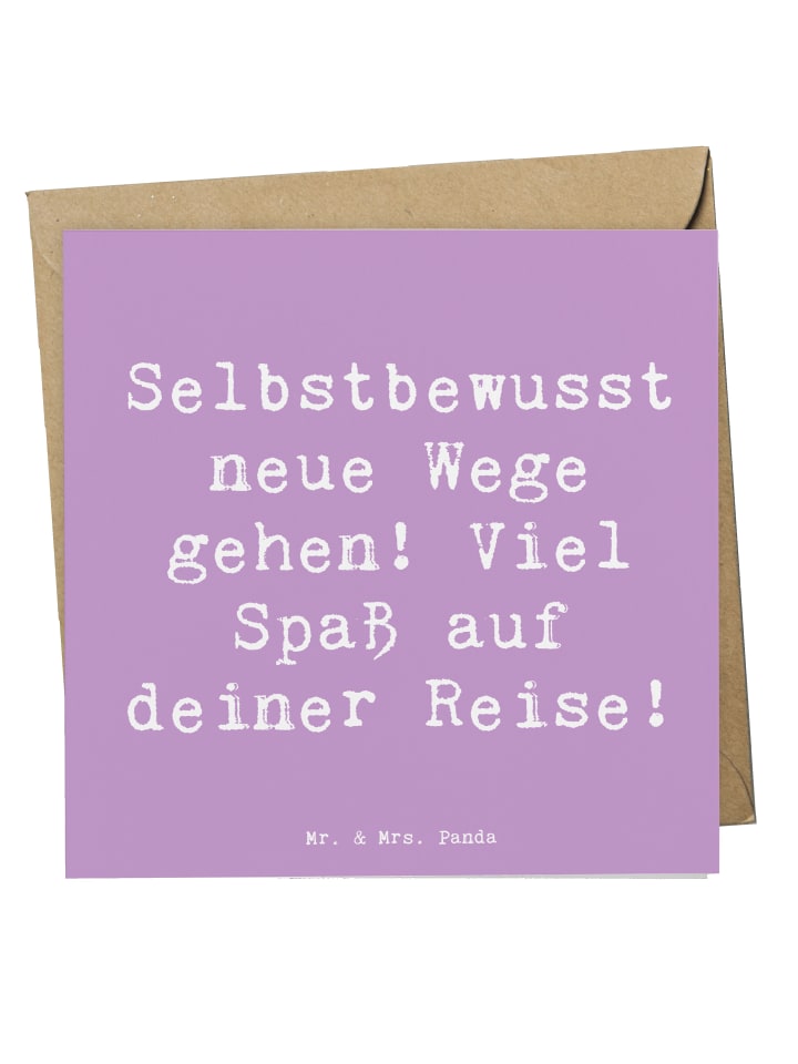 Deluxe Karte Spruch Alleine Reisen unternehmen ... in Lavendeltraum