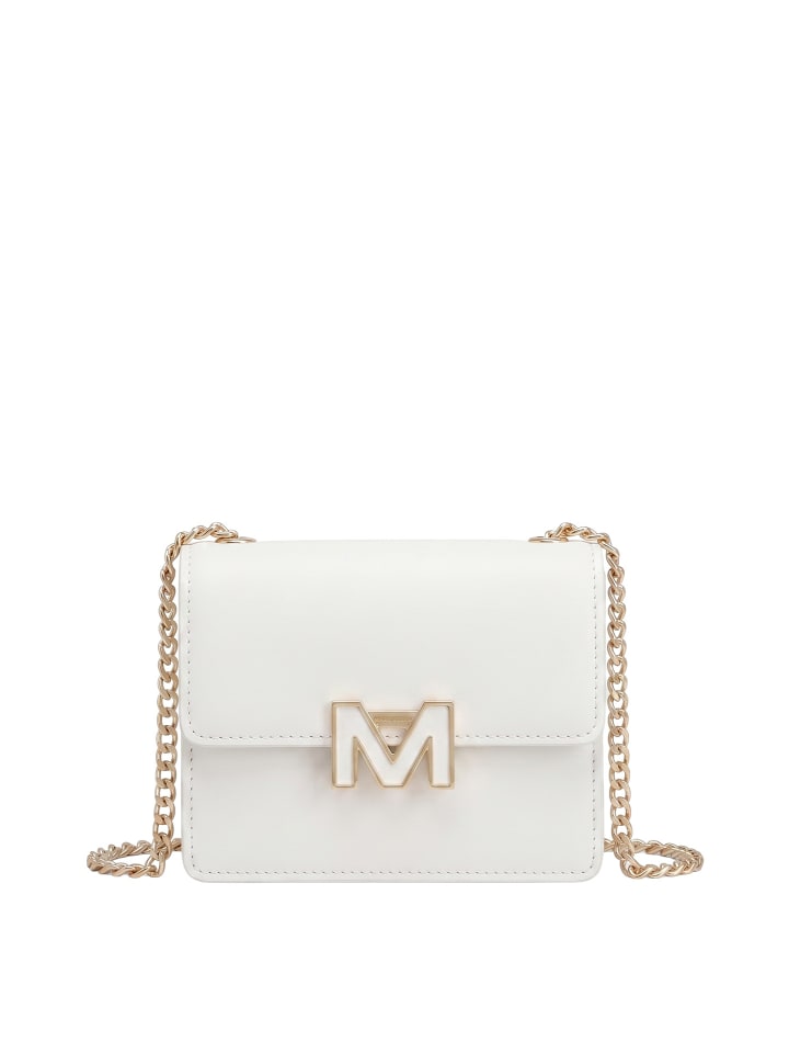 Schultertasche in MILKY WHITE AND SILVER