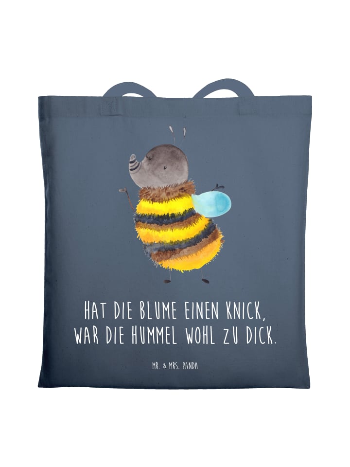 Einkaufstasche Hummel flauschig mit Spruch in Indigo Blue