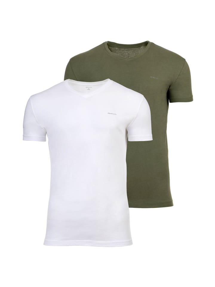 T-Shirt 2er Pack in Grün (Dry Herb)