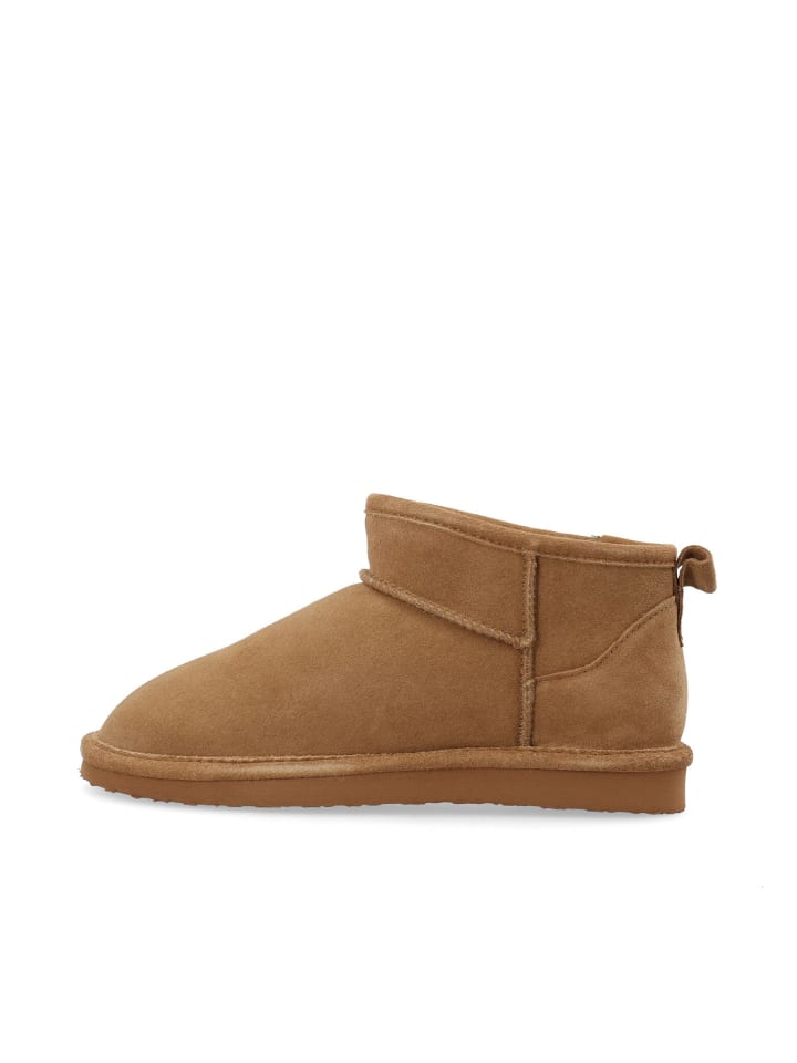 Wildlederstiefelette in Cognac