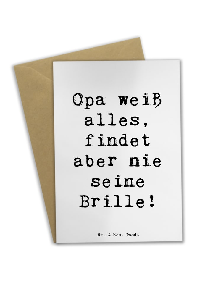 Grußkarte Opa Wissen mit Spruch in Weiß