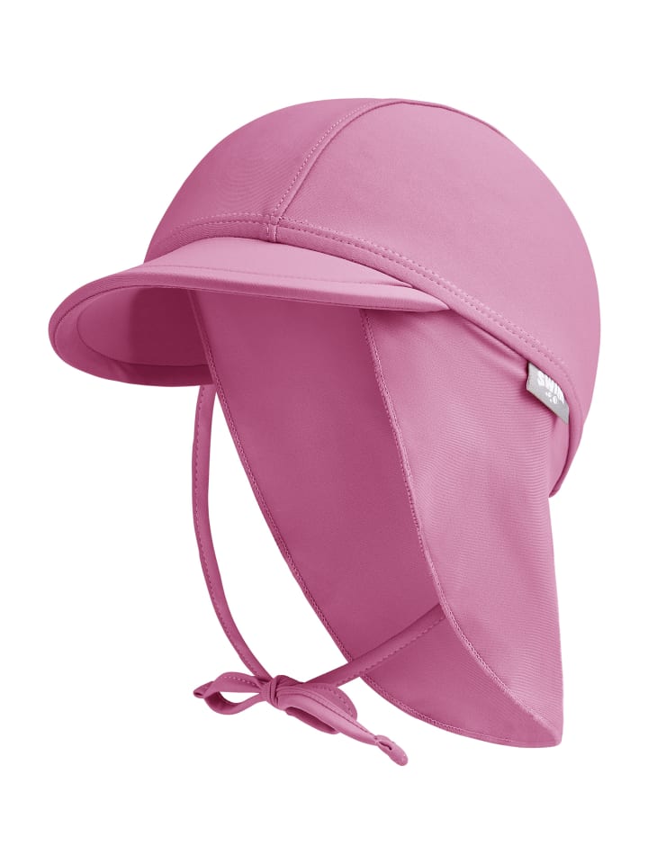 Bademütze mit Nackenschutz uni in rosa