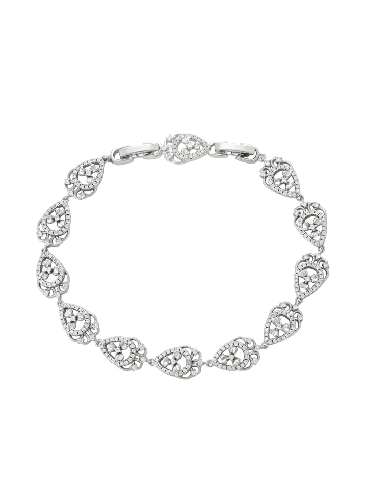 Women Crystal-Studded Bracelet in Silver