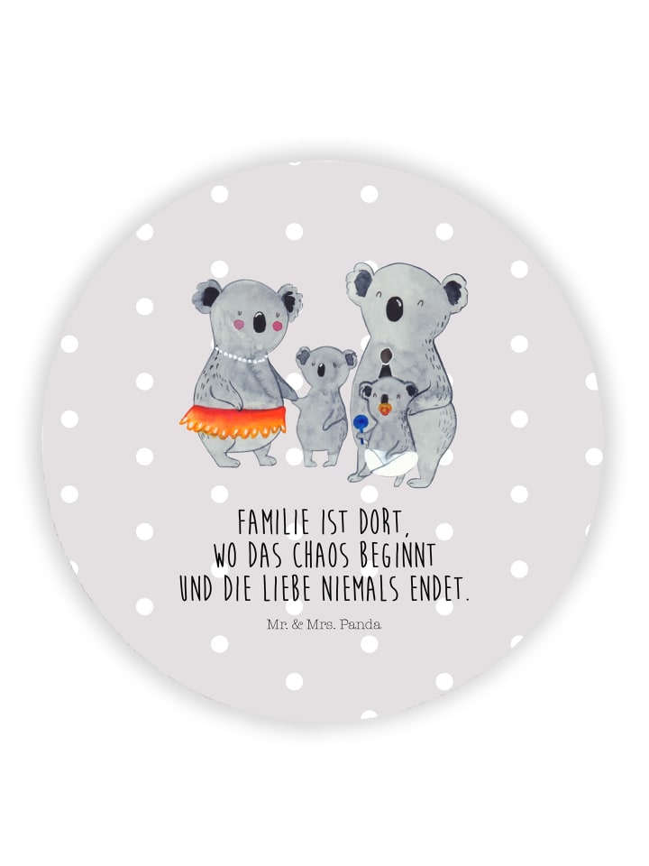 Magnet Koala Familie mit Spruch in Grau Pastell