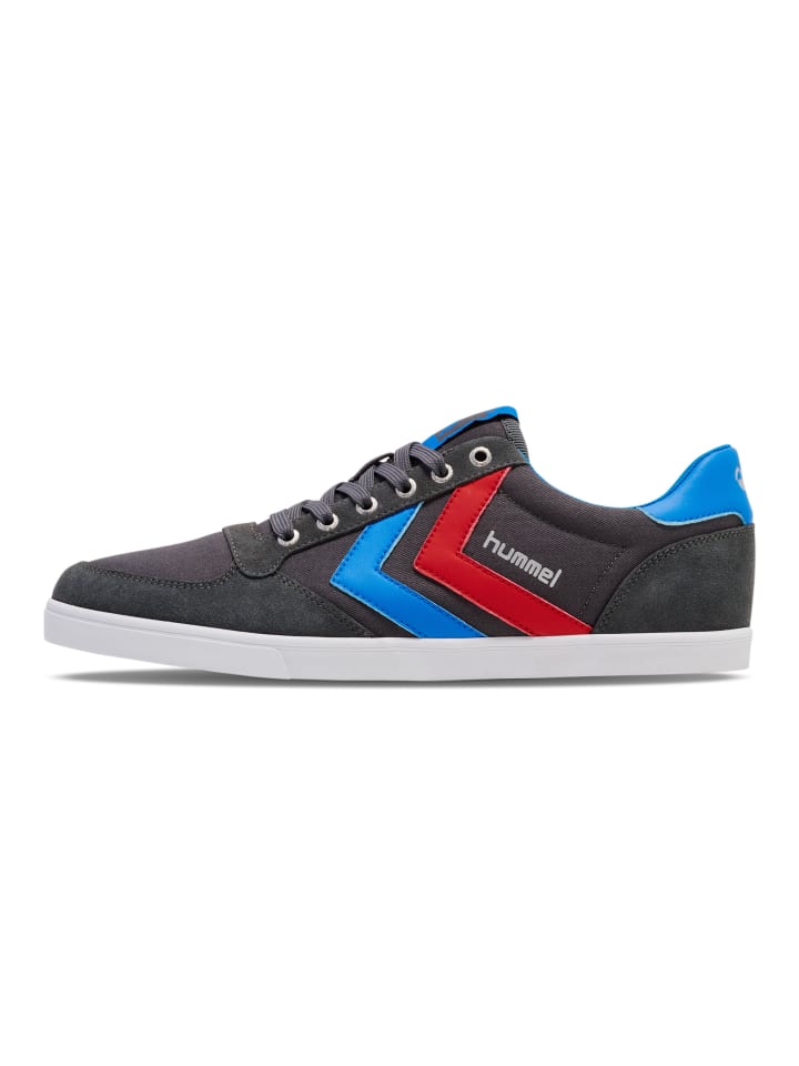 Schnürsenkel Sneaker Hummel Slimmer Erwachsene in CASTLEROCK/RIBBONRED/BRIL BLUE