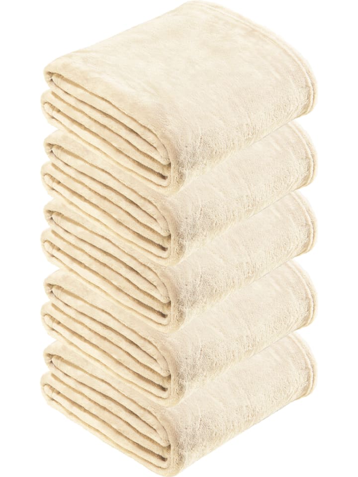 Fleece, Microfaser Wohndecke 5er-Pack Amarillo in natur