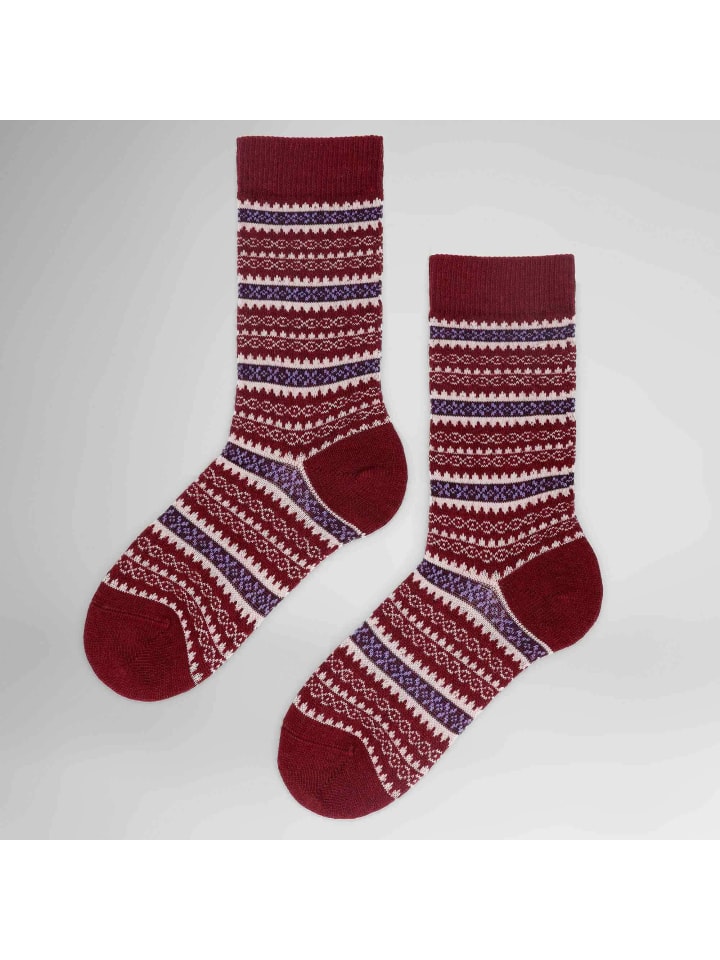 Socken Fancy Nordic Fashion in deep red