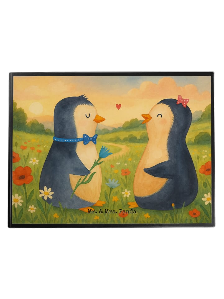 Schreibtischauflage Pinguin Pärchen Design ohne... in Weiß