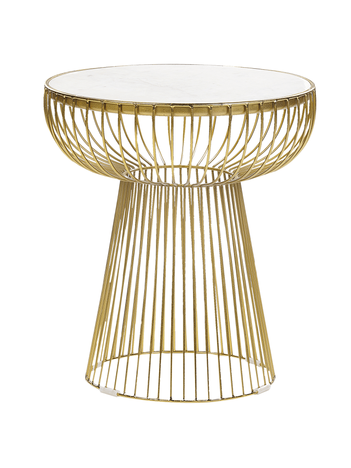 Beistelltisch CHEYNES in Weiß/Gold - (W) 42 x (H) 48 x (L) 42 cm