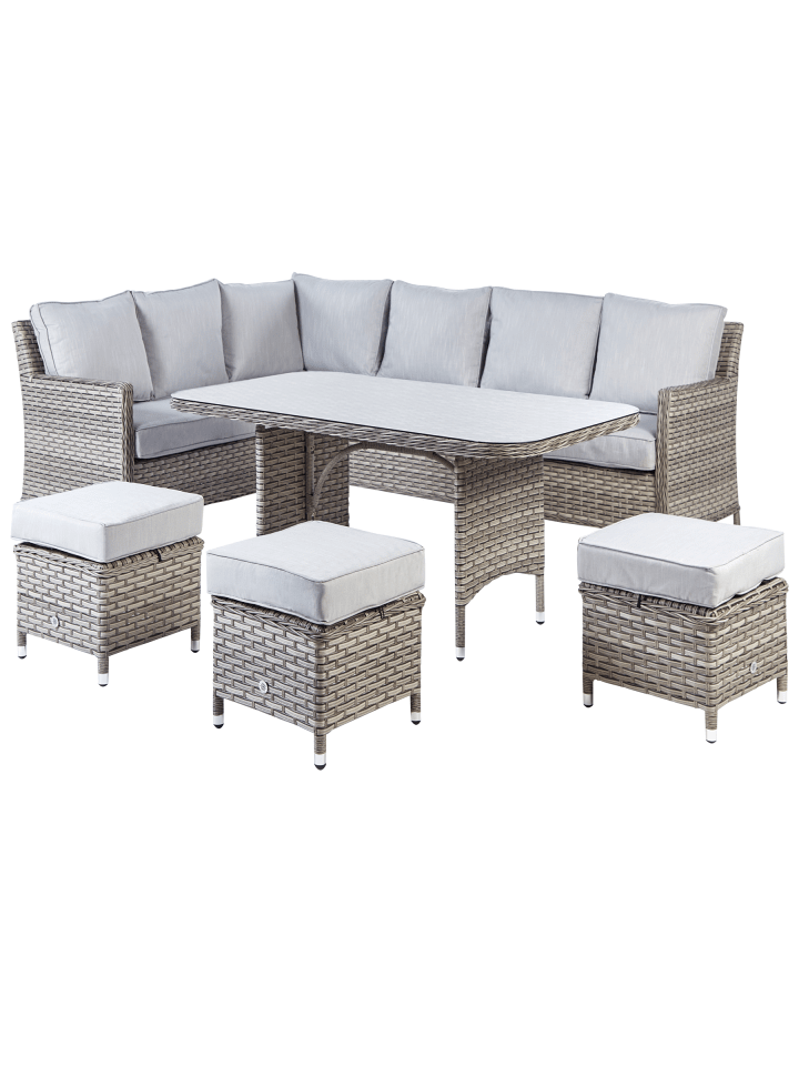 5-tlg Lounge Set LACONA in Grau rechtsseitig