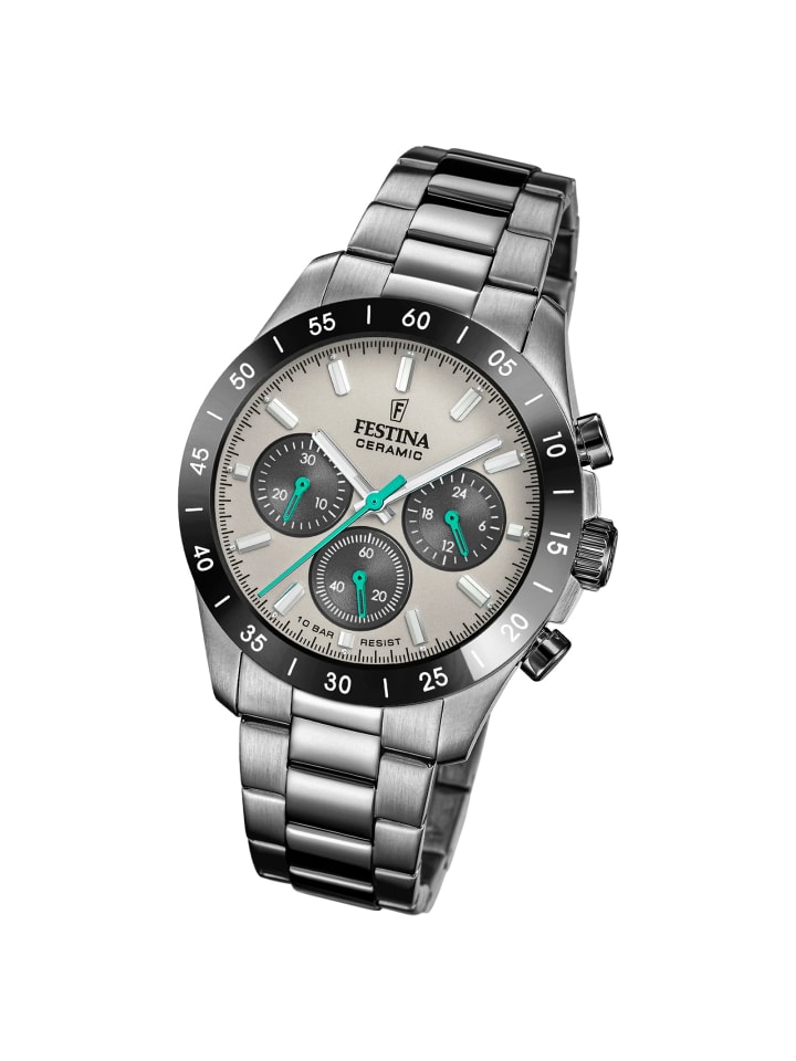 Chronograph-Armbanduhr Festina Keramik dunkelgrau mittel (ca. 39mm)