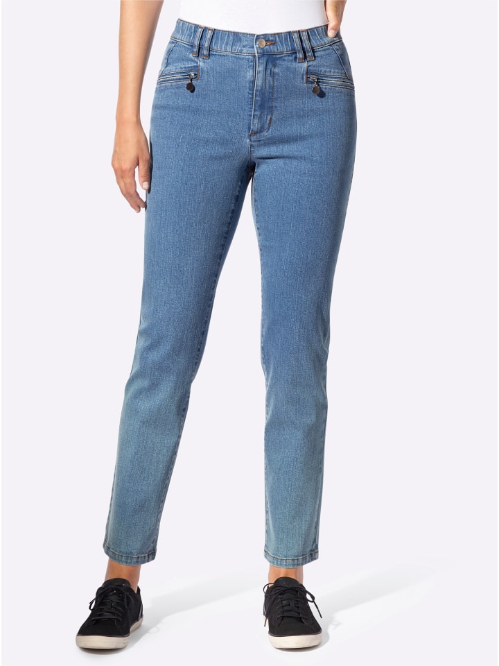Jeans in blue-bleached