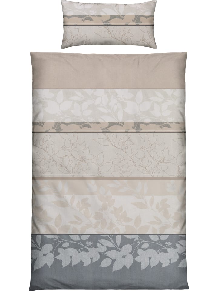 Microfaser Bettwäsche in beige-grau